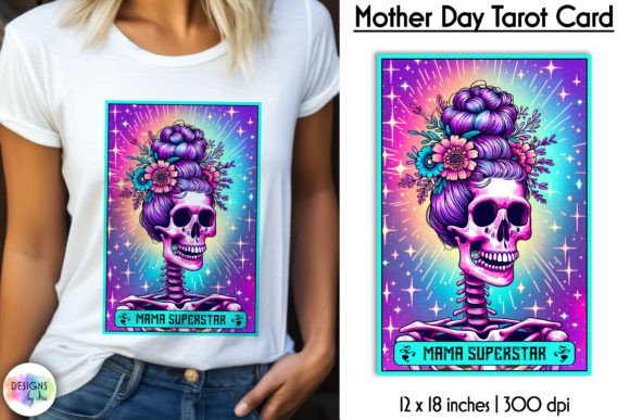 Tarot Card Mother Day Print, Messy Bun