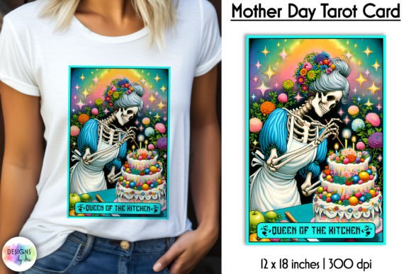 Tarot Card Mother Day Print, Messy Bun