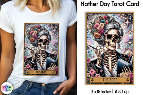Tarot Card Mother Day Print, Messy Bun