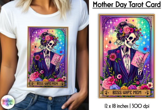 Tarot Card Mother Day Print, Messy Bun