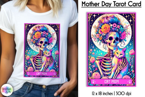 Tarot Card Mother Day Print, Messy Bun
