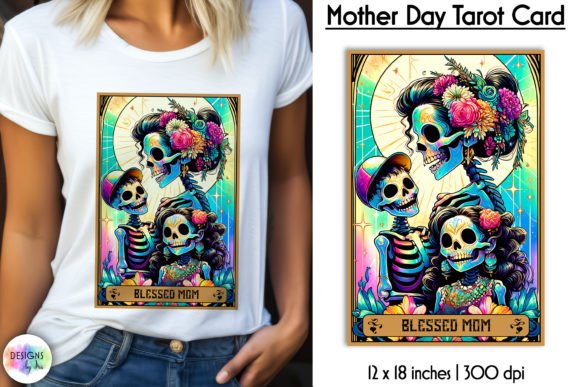 Tarot Card Mother Day Print, Messy Bun