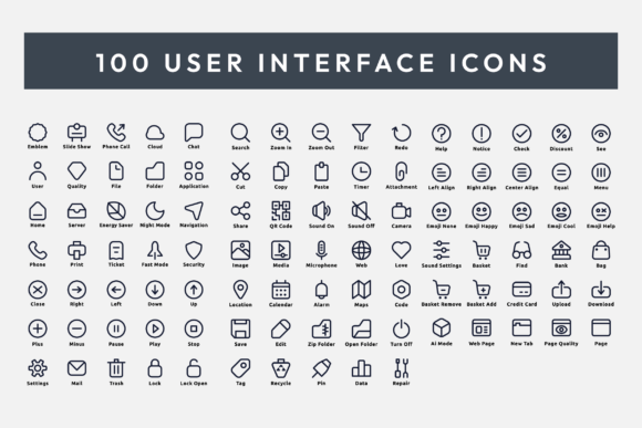 User Interface Outline Icons