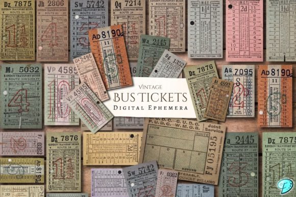 Vintage Bus Tickets Printable Ephemera
