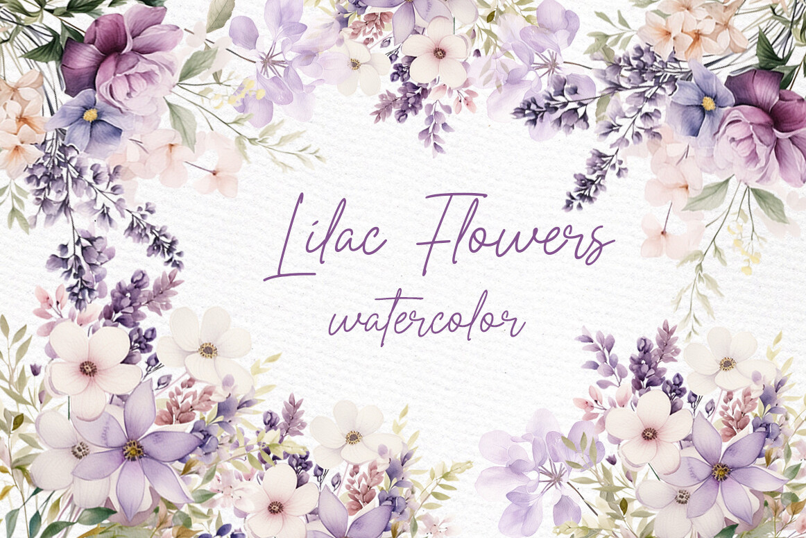Watercolor Lilac Flowers Png Spring png