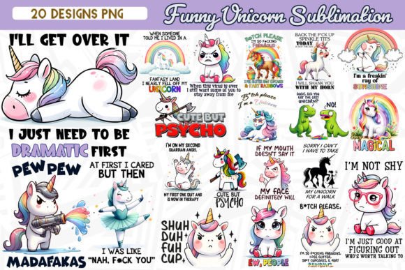 Funny Unicorn Sublimation Bundle