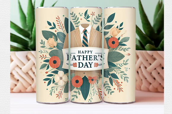 Happy Father's Day Floral Tumbler Wrap Graphic by Lazy Craft · Creative ...