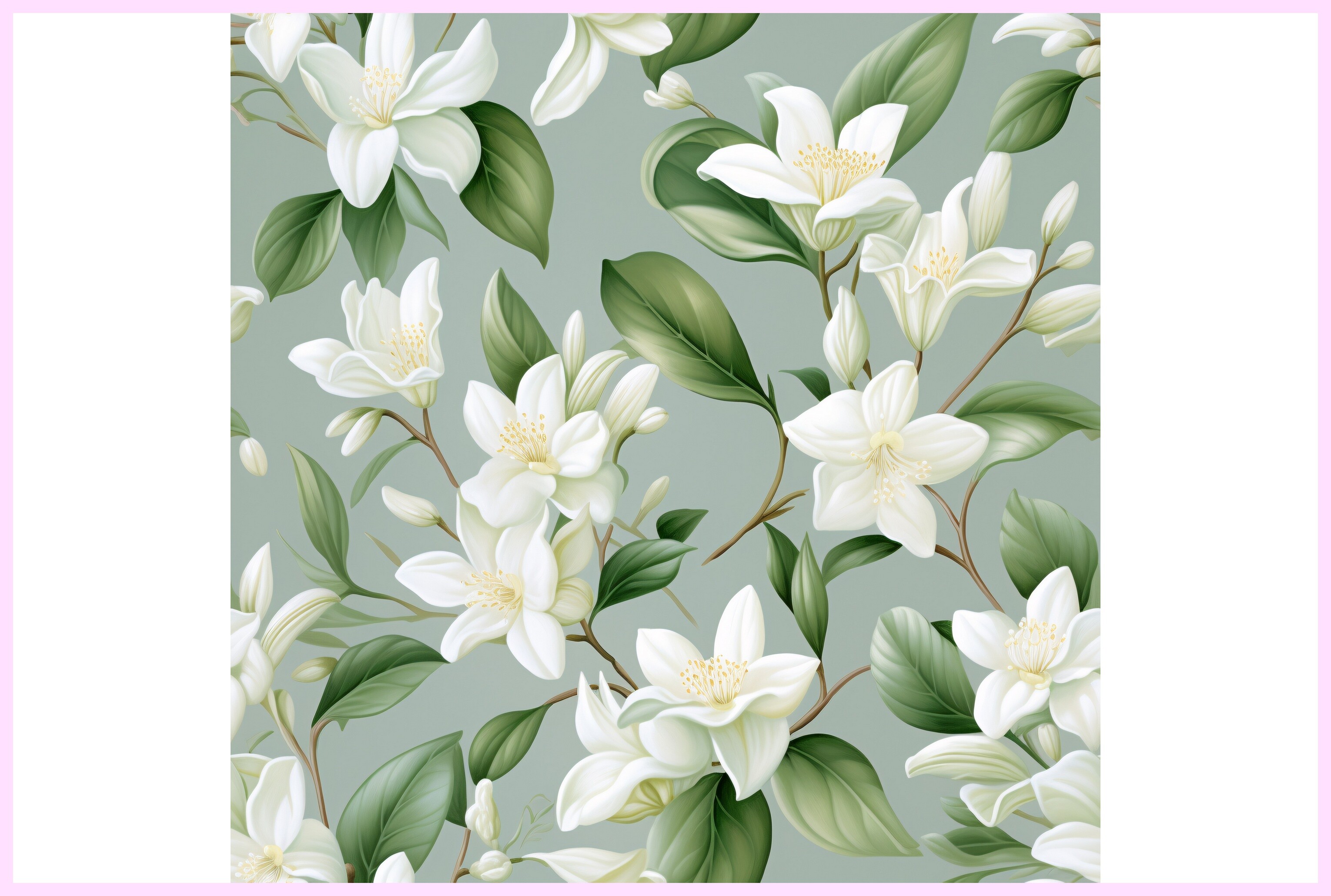 Jasmine Flowers Seamless Pattern Graphic by Forhadx5 · Creative Fabrica