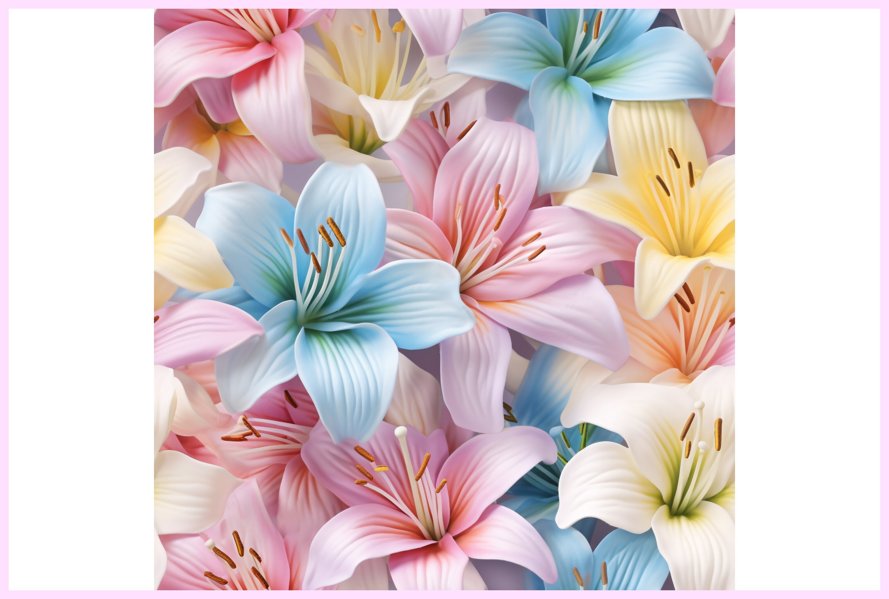 Lily Flowers Seamless Pattern Graphic by Forhadx5 · Creative Fabrica