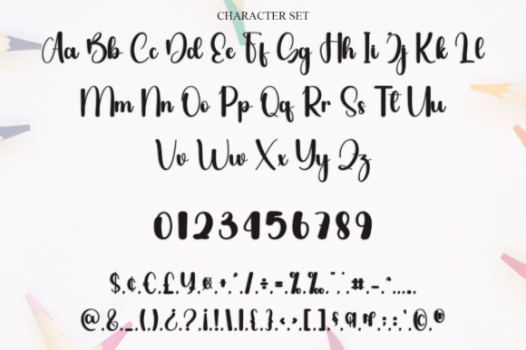 Simple Calligraphy Font PNG with transparent background - Preview 4