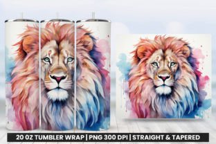 Watercolor Lion Tumbler Wrap PNG Bundle Graphic by Arslan DigitalCraft ...