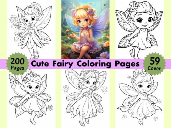 200 Cute Fairy Coloring Pages for Kids