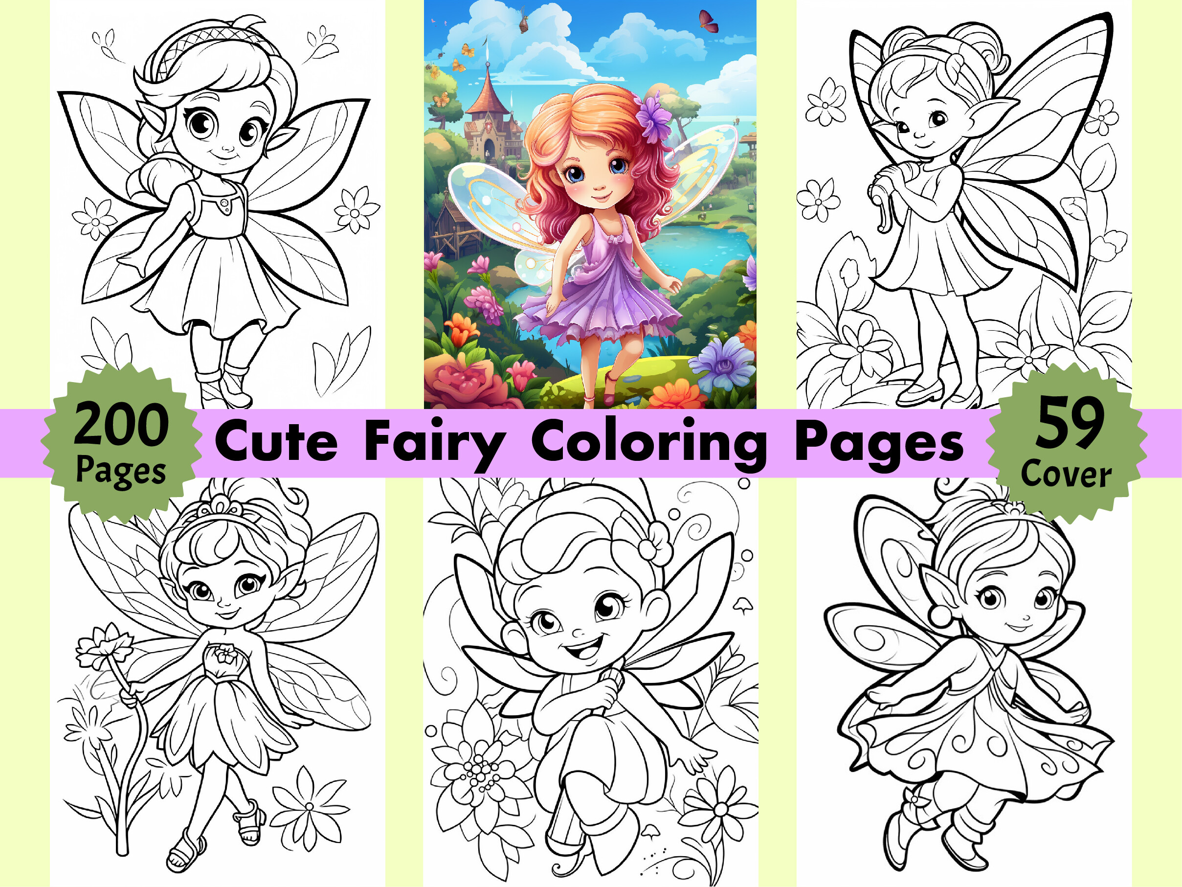 200 Cute Fairy Coloring Pages for Kids