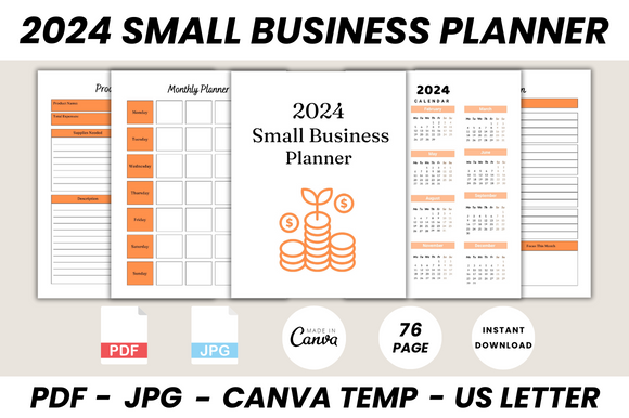 2024 Small Business Planner Canva Temp