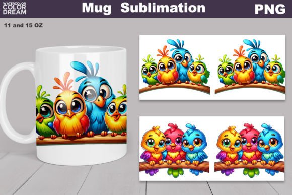 Bright Funny Birds Mug Sublimation