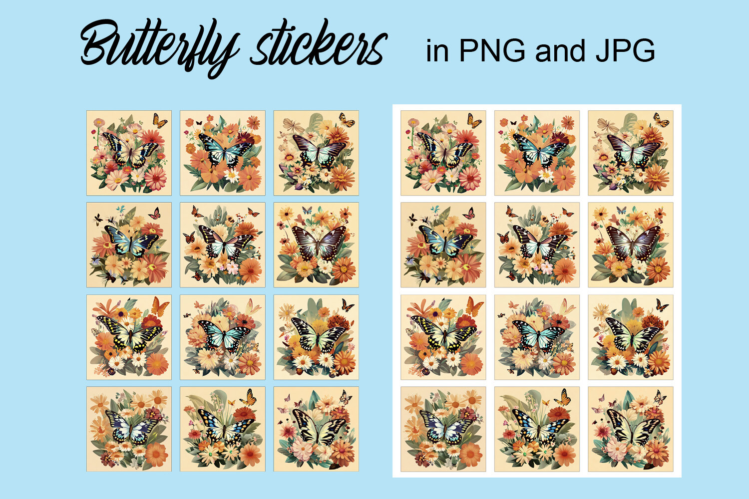 Butterfly Stickers Graphic by Andrea Kostelic · Creative Fabrica