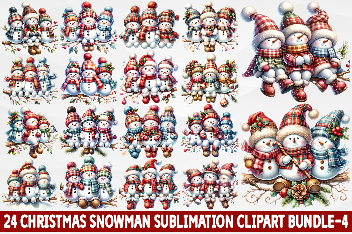 Christmas Snowman Sublimation Bundle Graphic by fokira · Creative Fabrica