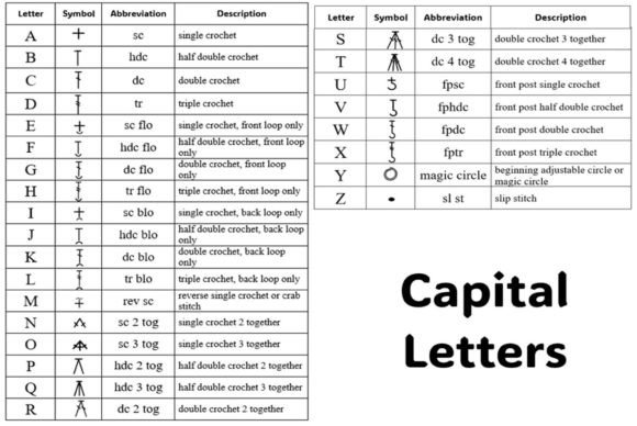Crochet Chart Symbols Font PNG with transparent background - Preview 2