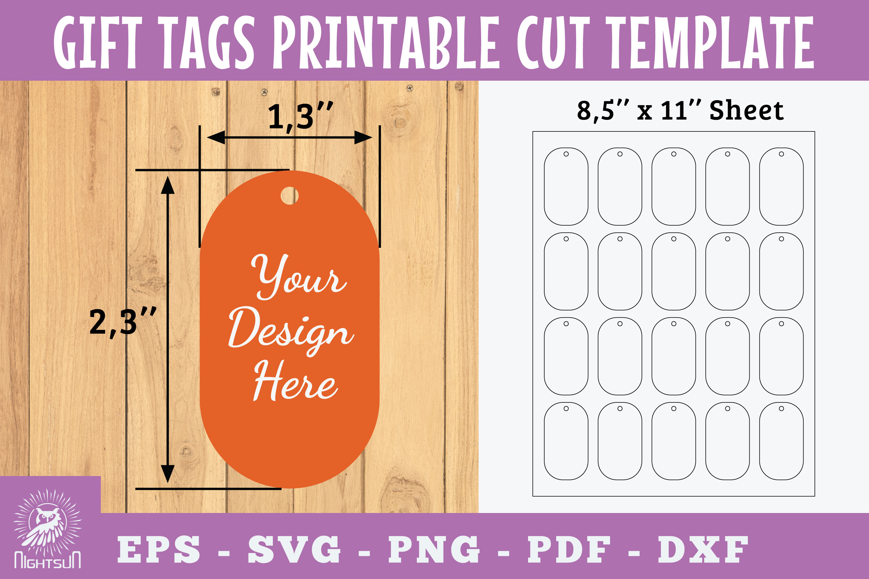 Gift Tags Oval Printable Cut Template
