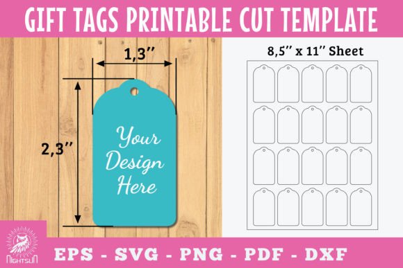 Gift Tags Rectangle Printable Cut
