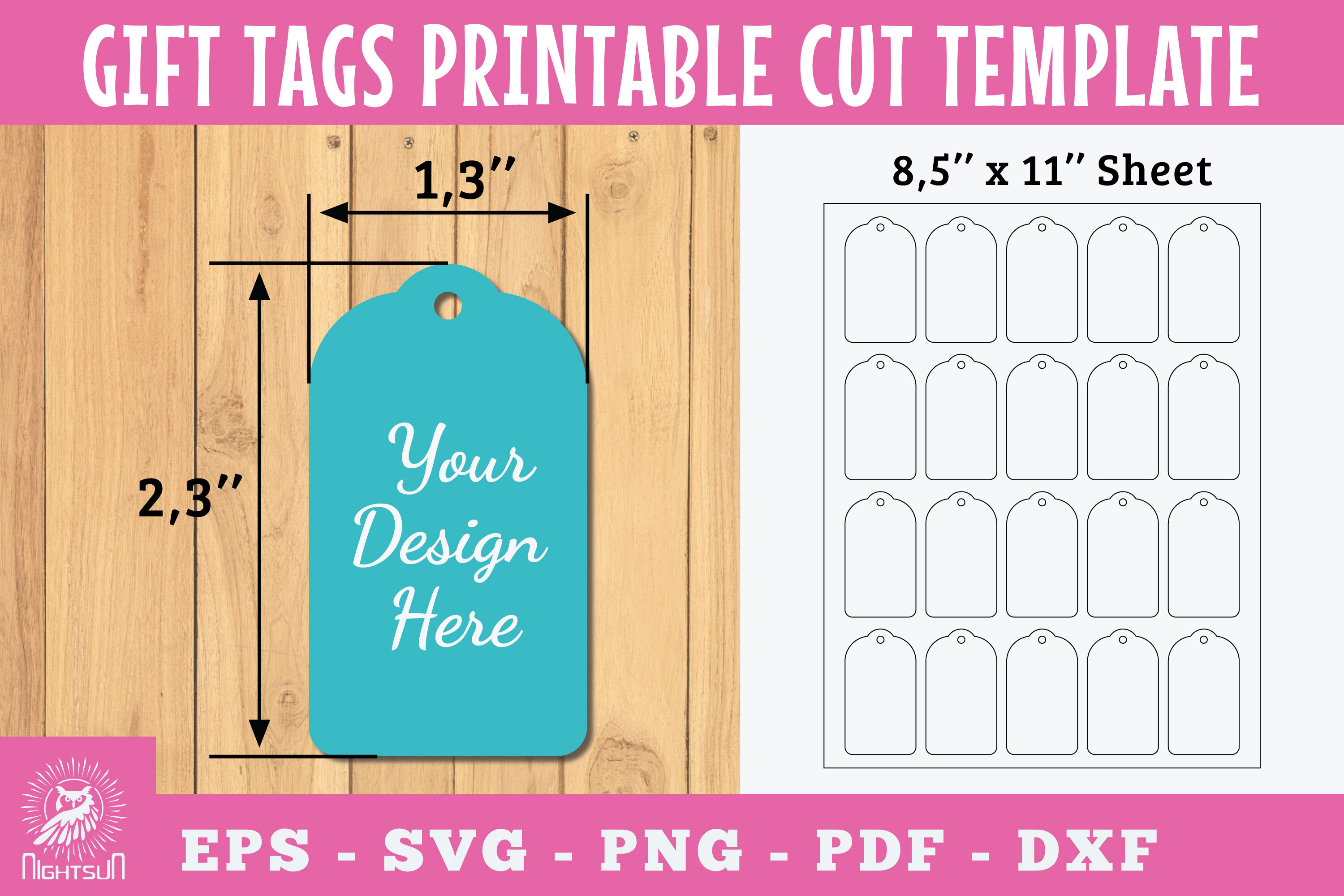 Gift Tags Rectangle Printable Cut