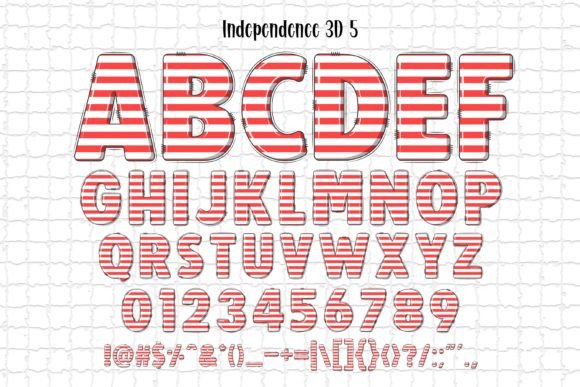 Independence Day 3d Font PNG with transparent background - Preview 2