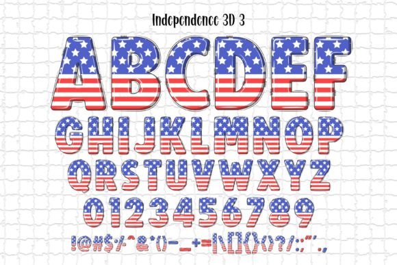 Independence Day 3d Font PNG with transparent background - Preview 4