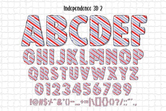 Independence Day 3d Font PNG with transparent background - Preview 5