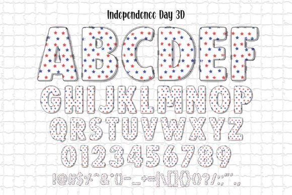 Independence Day 3d Font PNG with transparent background - Preview 6
