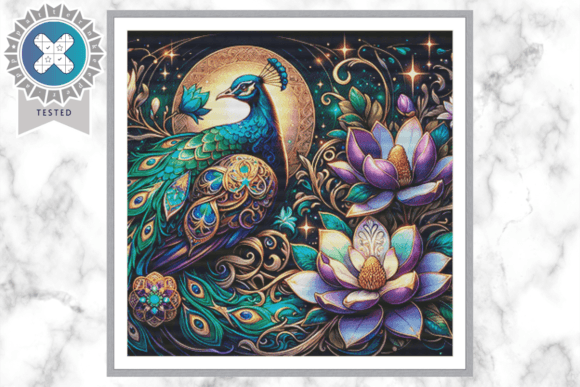 Magnolia Peacock Cross Stitch Pattern