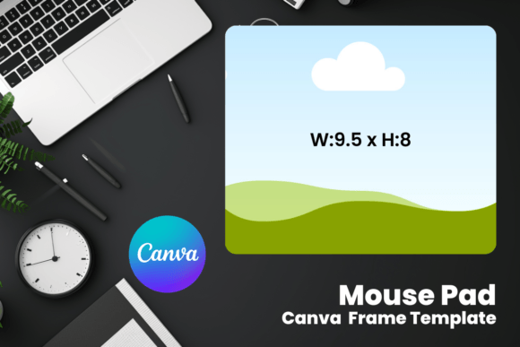Rectangle Mouse Pad Canva Frame Template