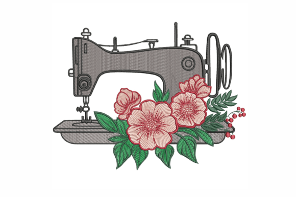 Sewing Machine with Flower Sewing & Crafts Embroidery Design By ArtEMByNatali