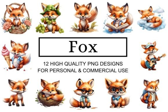 Sweet Little Fox Cubs Clipart