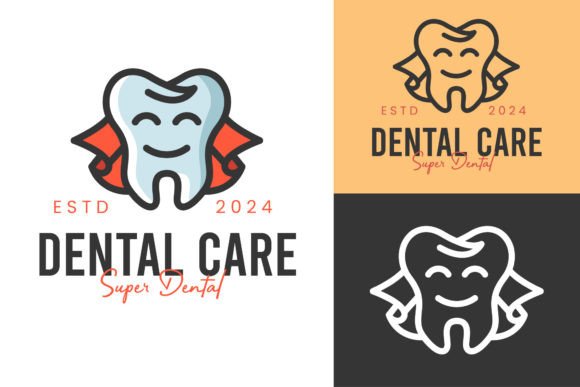 Super Dentist with Cape Logo