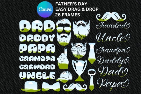 Father's Day Canva Frames Set of 26