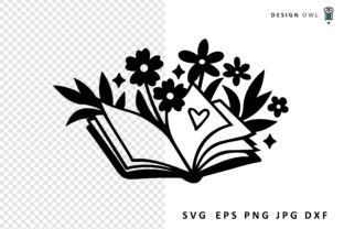Floral Book - Reading SVG Graphic by Design Owl · Creative Fabrica