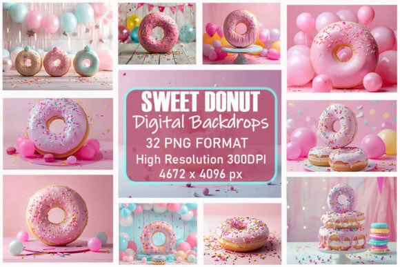Preview of Sweet Donuts Concept Digital Backdrops digital backdrop