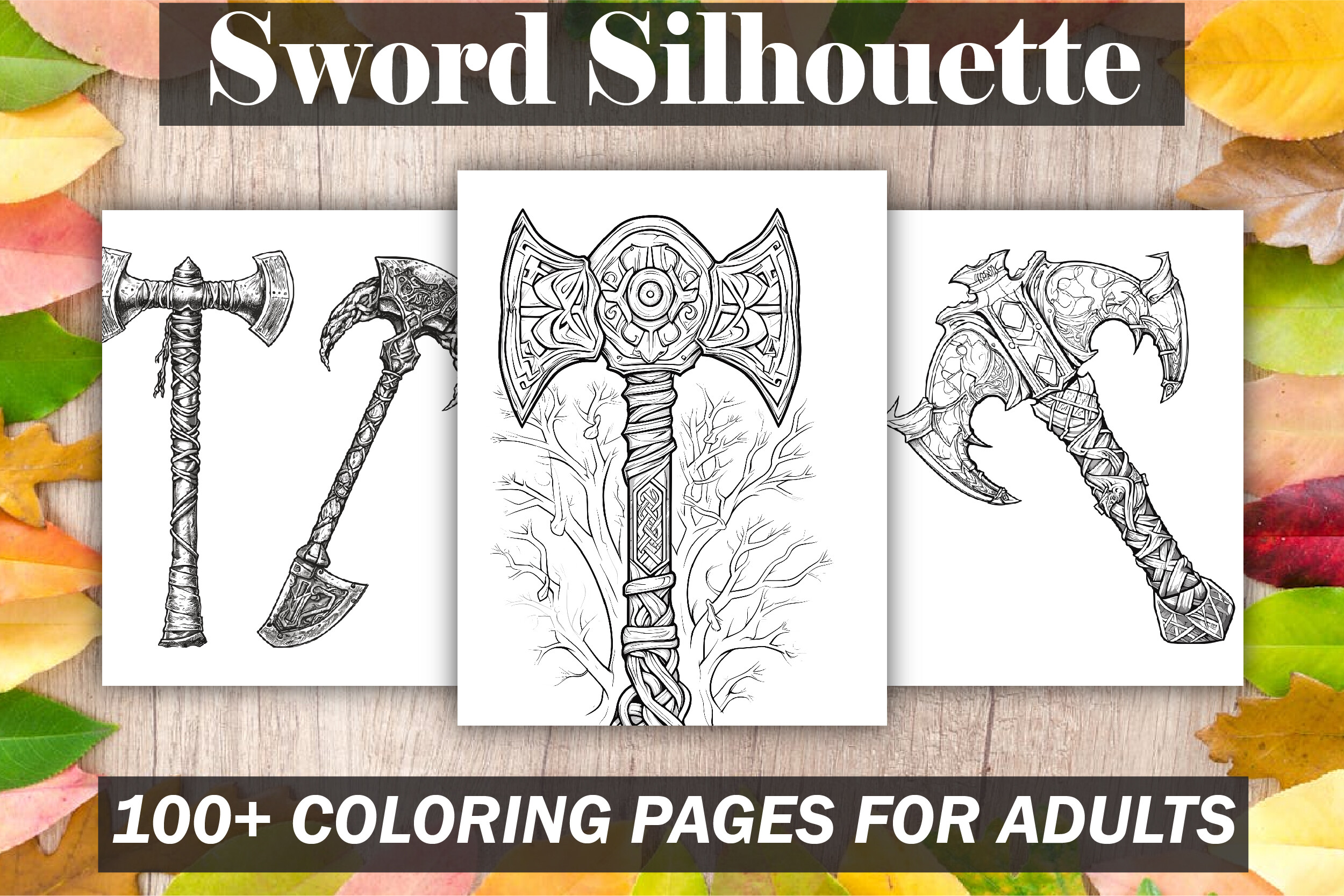 Sword Silhouette Coloring Book