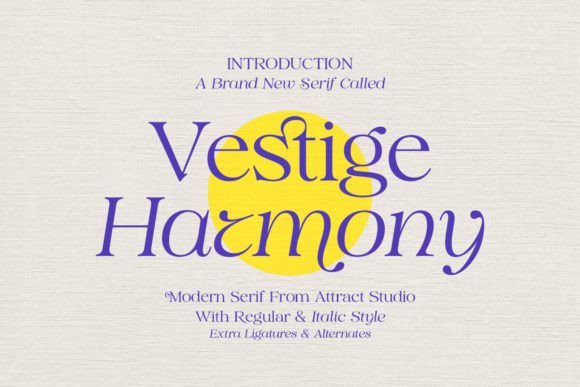 Vestige Harmony Serif Font By Attract Studio