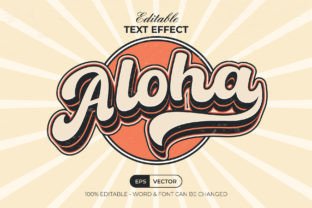 Aloha Text Effect Retro Style Graphic by Mockmenot · Creative Fabrica
