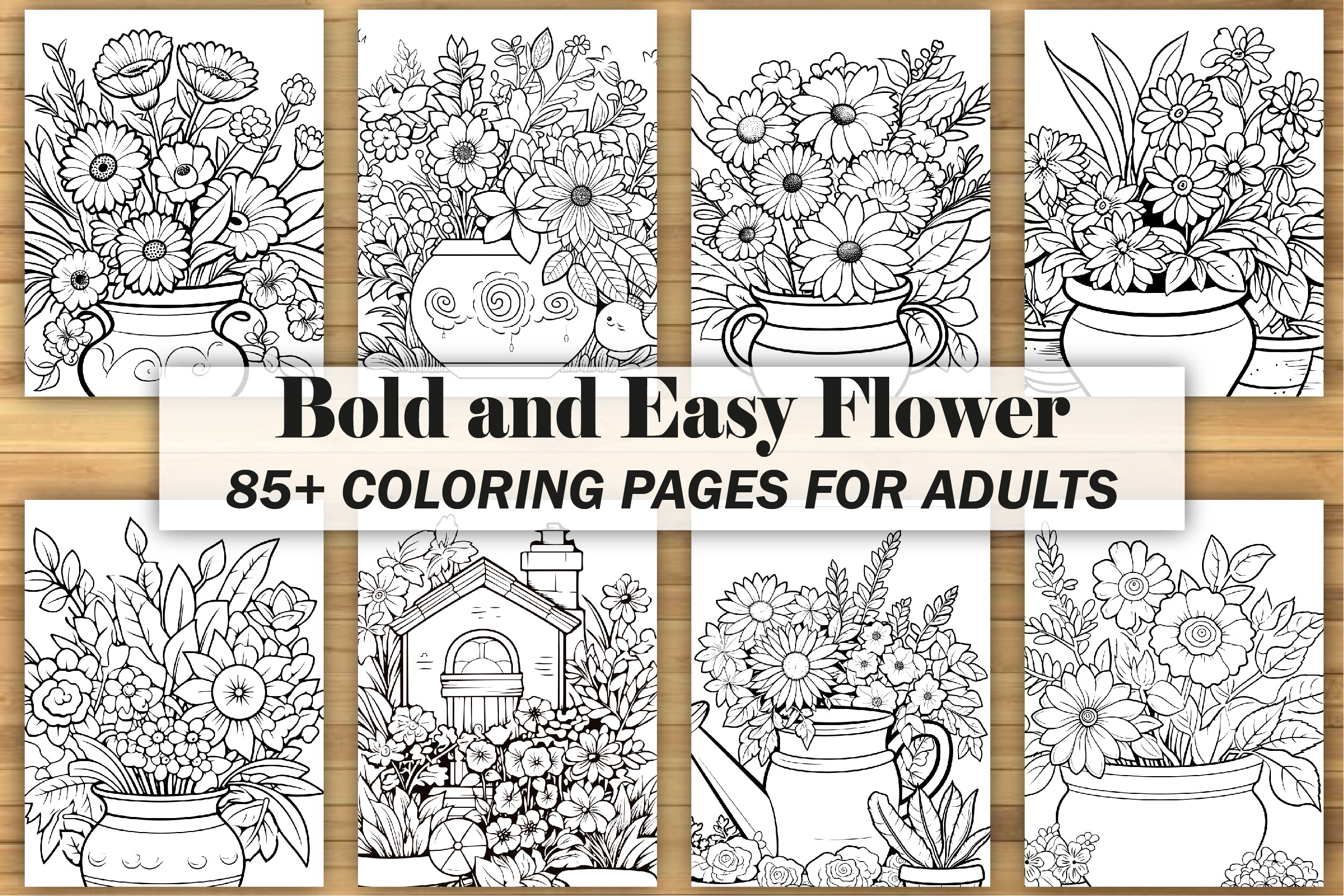 Bold and Easy Flower Coloring Book