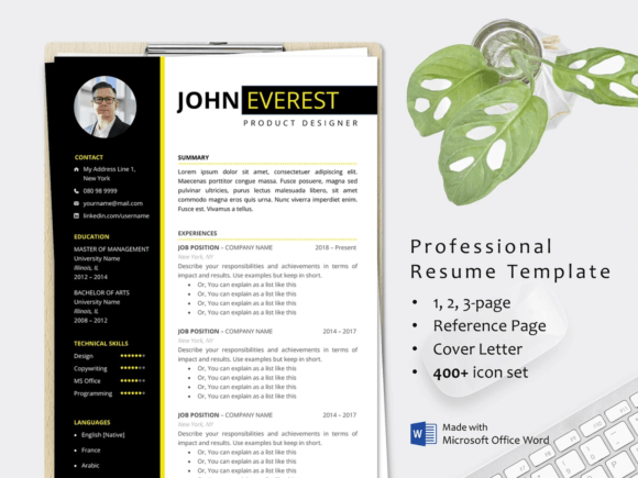 CV Resume Template Word for Job