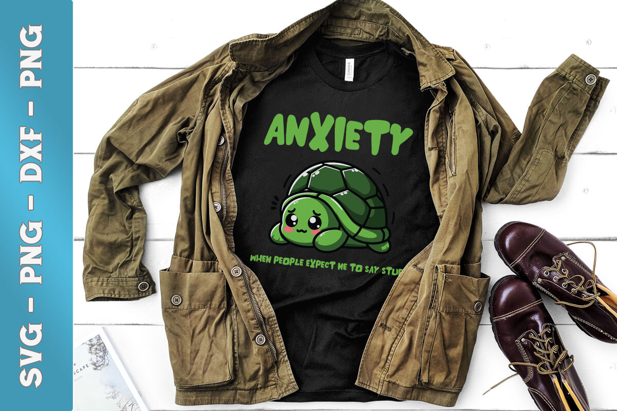 Cute Turtle Anxiety SVG Graphic by Bowcys · Creative Fabrica
