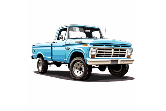 Mustang Clipart 4x4 Pickup Truck Illustration Artisanat Par Ranya Art Studio