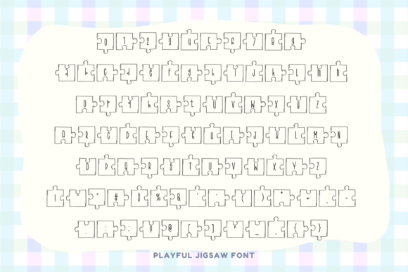 Playful Jigsaw Font PNG with transparent background - Preview 1