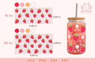 Strawberries Libbey Glass Can Wrap 16 Oz Graphic by owlcottagestudio ...