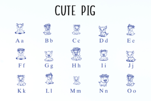 Pig Text Cute Pig Font by Nongyao · Creative Fabrica