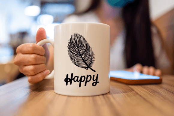 Feather Doodle Font PNG with transparent background - Preview 6