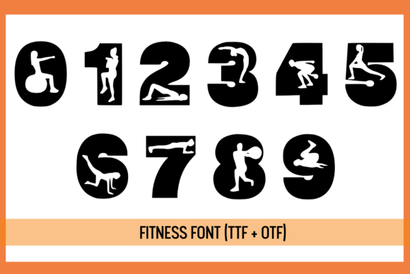 Fitness Font PNG with transparent background - Preview 2