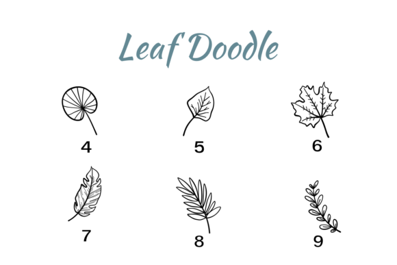 Leaf Doodle Font PNG with transparent background - Preview 3